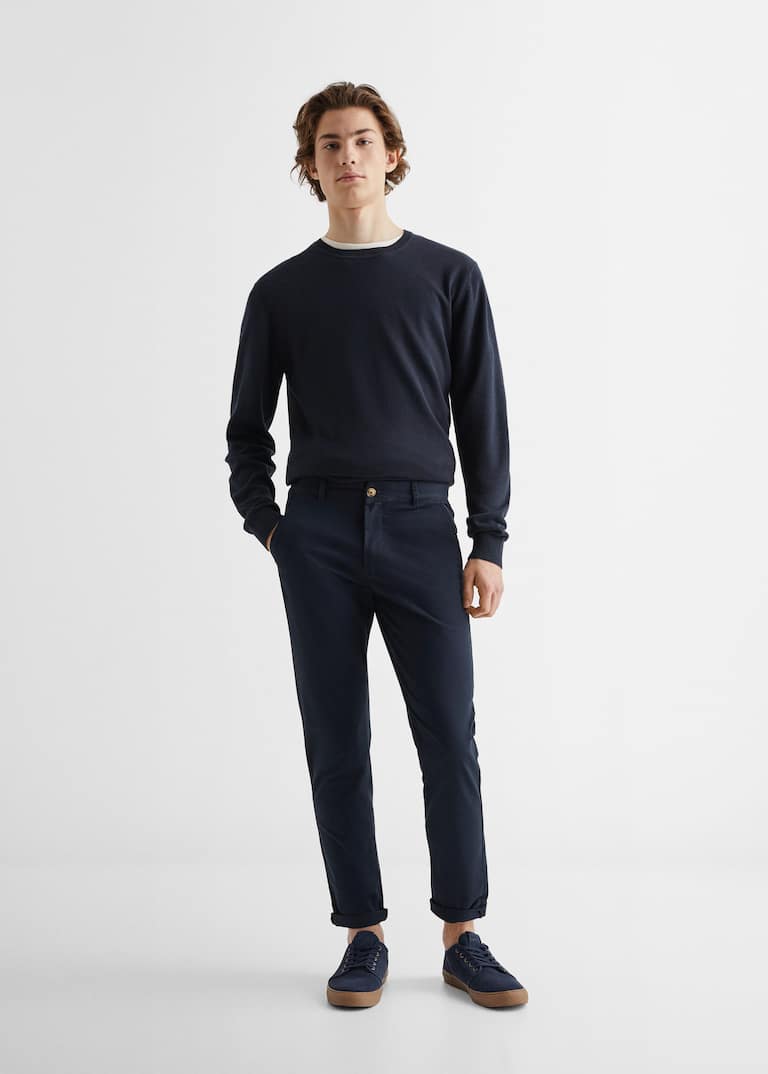 Straight cotton trousers